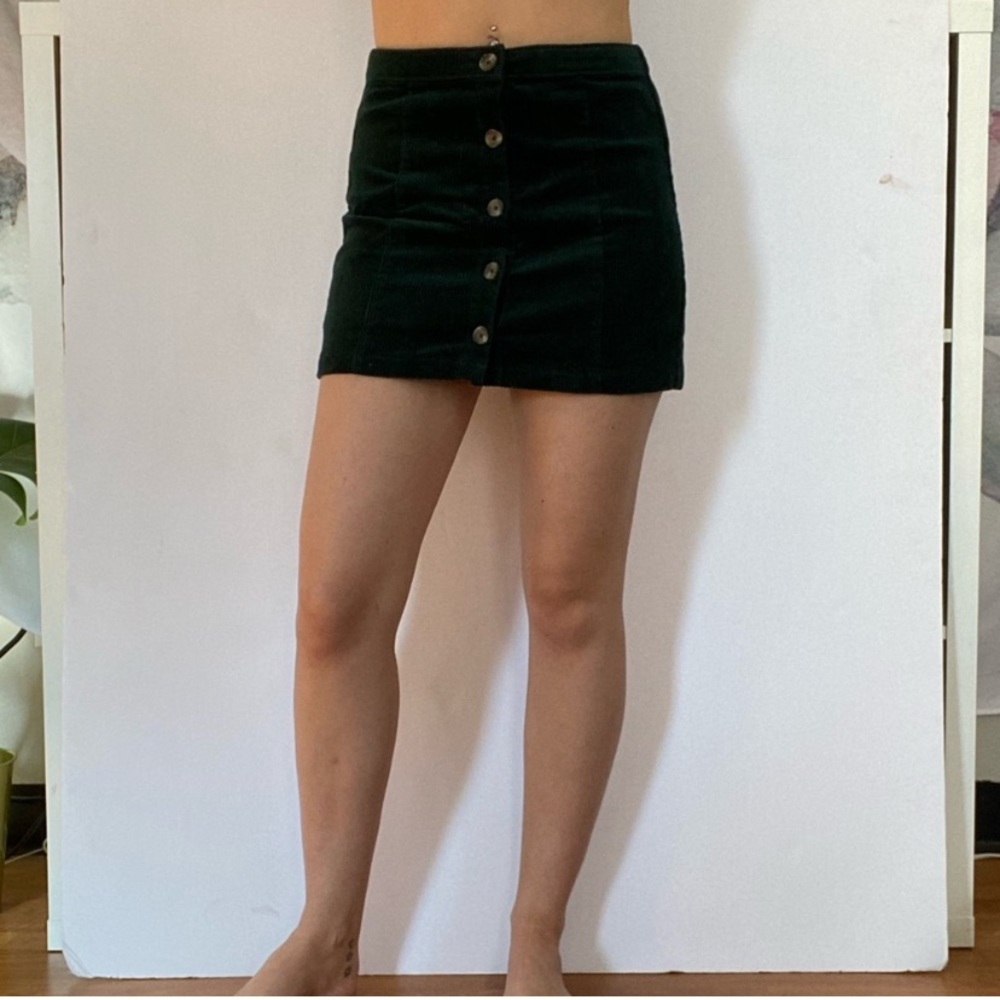 Forever 21 Green Corduroy Mini Skirt - Picture 2 of 5